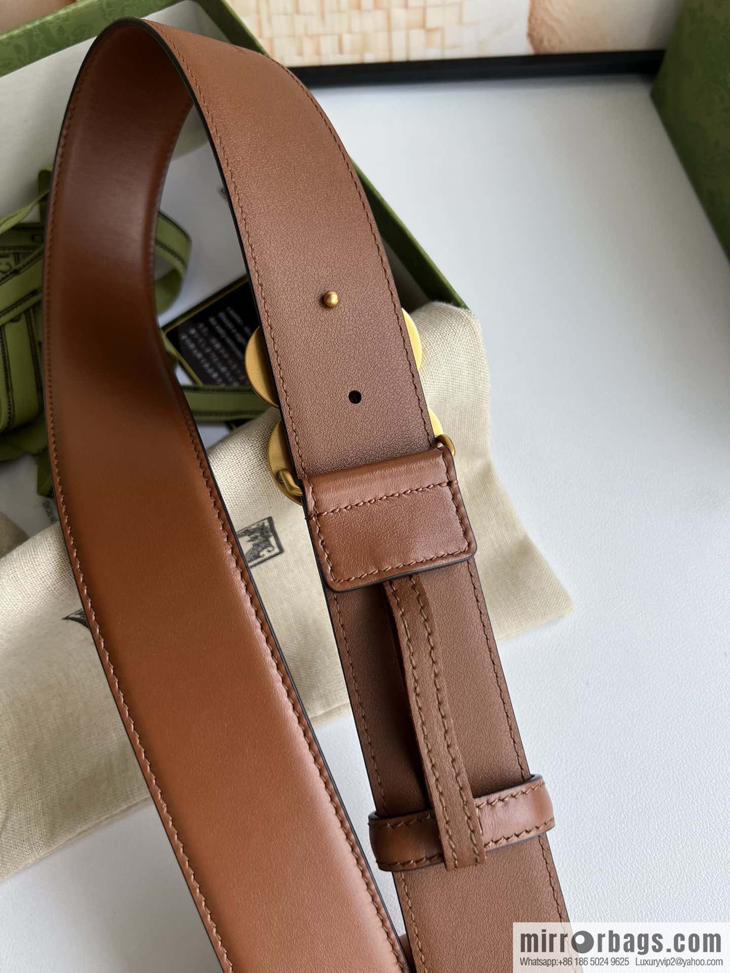 GUCCI Interlocking Double G Buckle, Cowhide Belt 4.0cm