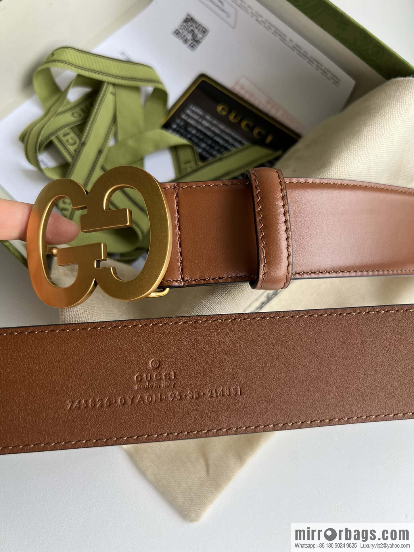 GUCCI Interlocking Double G Buckle, Cowhide Belt 4.0cm