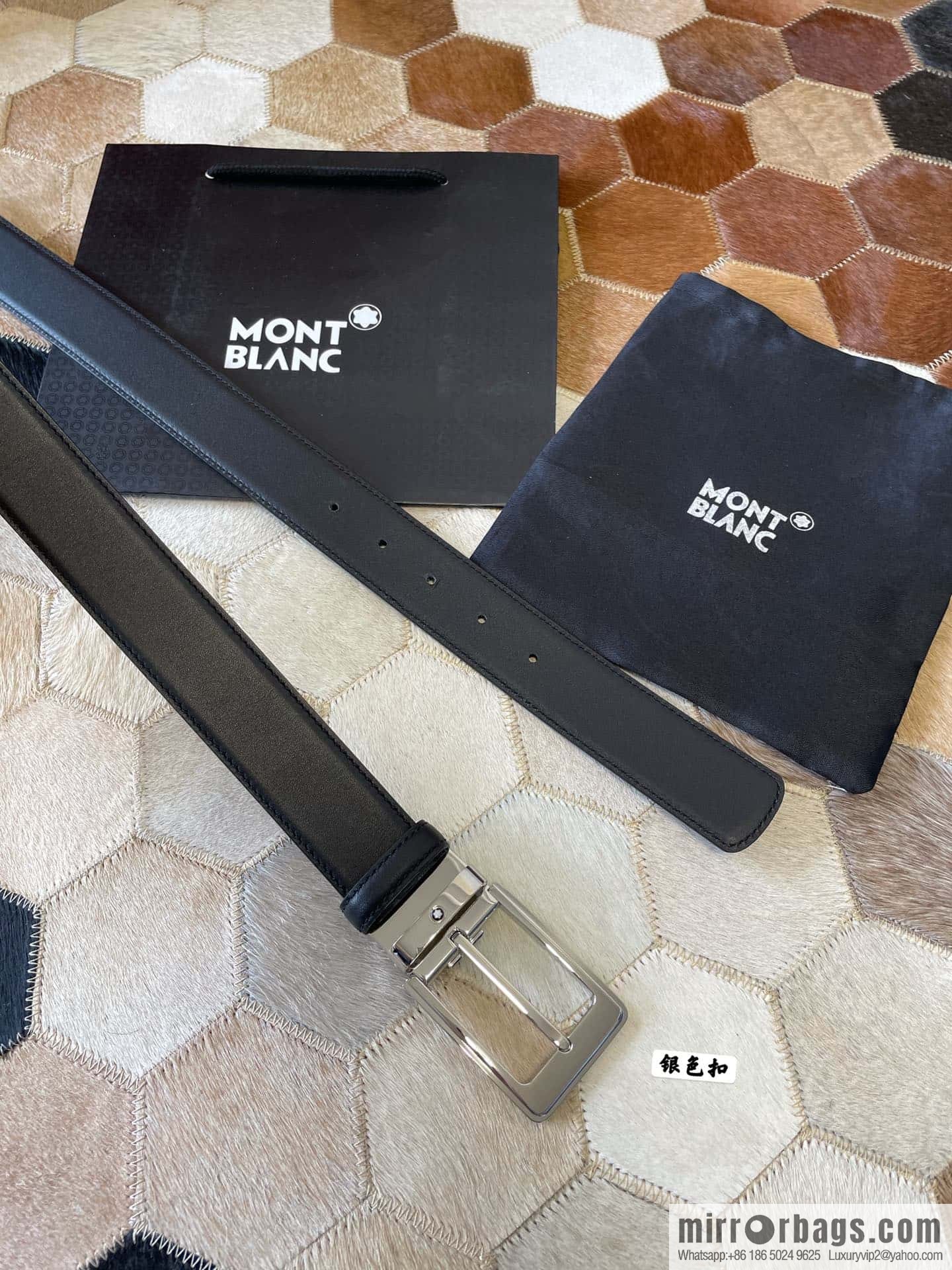 MONTBLANC Montblanc, boutique pin buckle, imported double-sided first-layer cowhide belt
