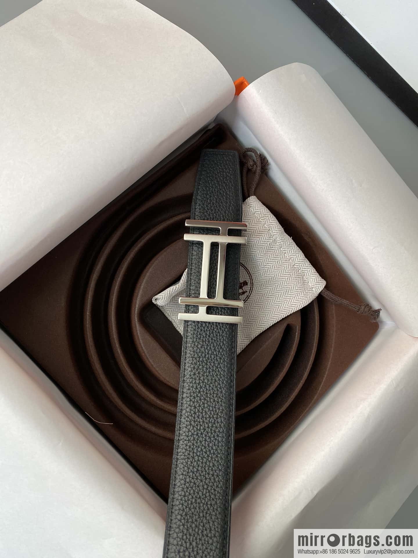 Hermes Togo Leather Double Sided Leather Belt 32mm