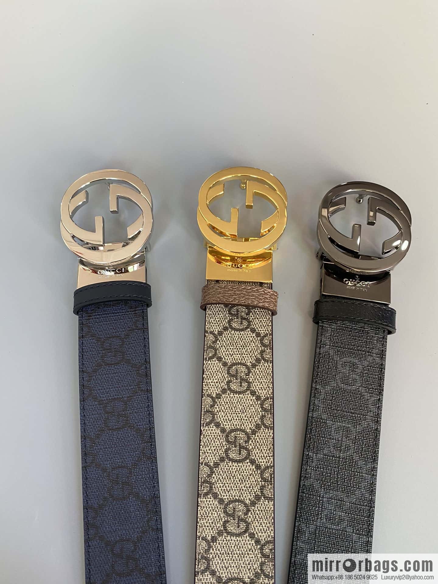 GUCCI 3.5cm square G-buckle double-sided belt