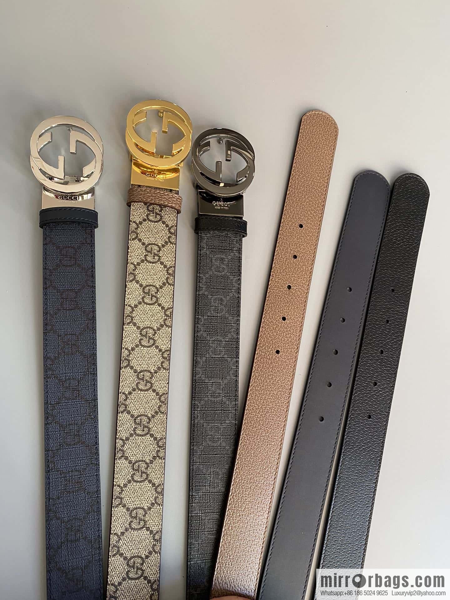 GUCCI 3.5cm square G-buckle double-sided belt