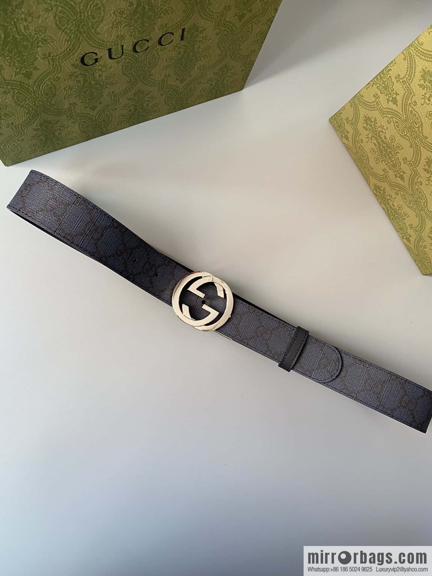 GUCCI 3.5cm square G-buckle double-sided belt