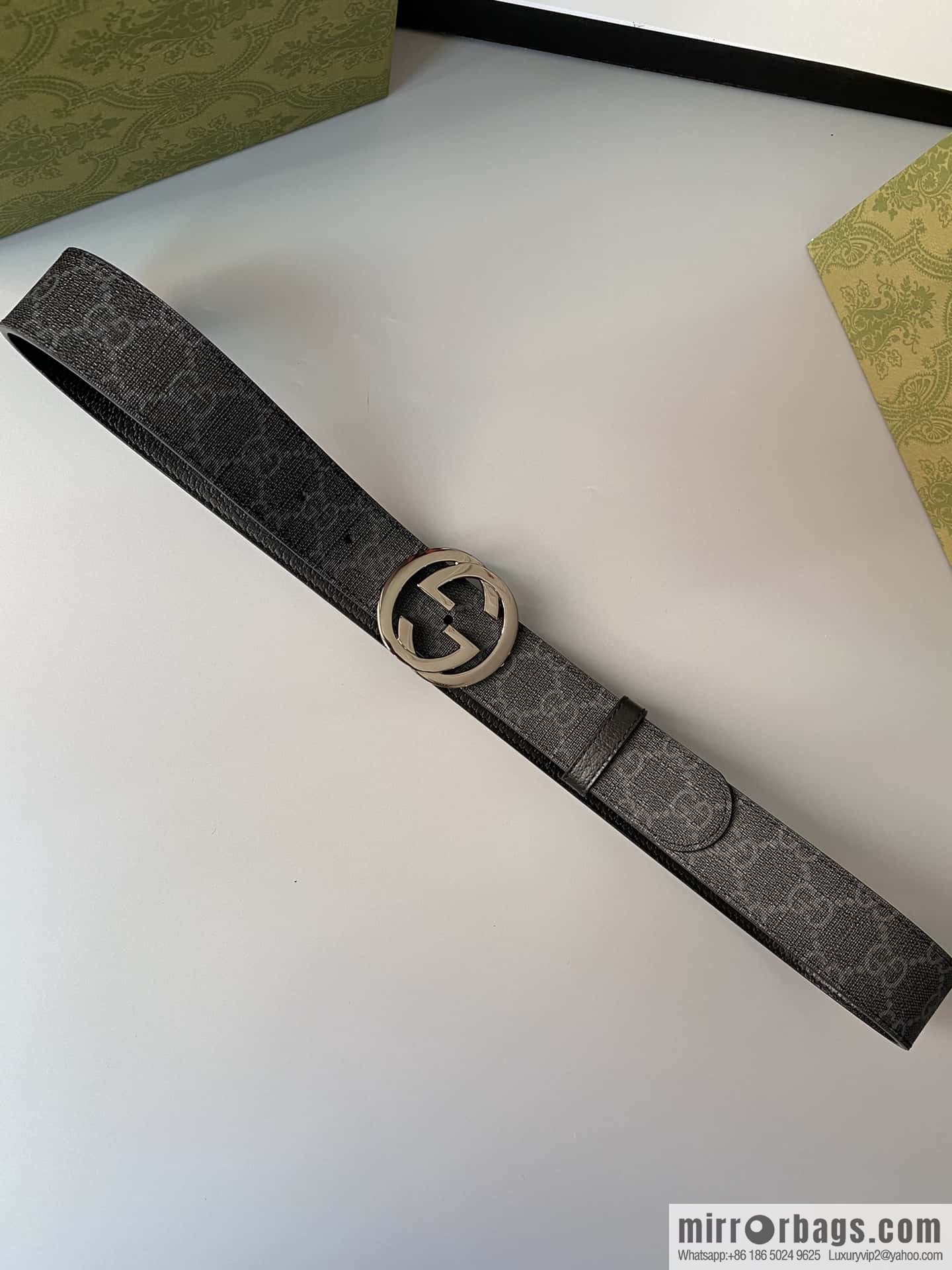 GUCCI 3.5cm square G-buckle double-sided belt