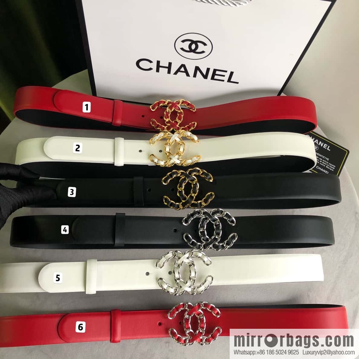 CHANEL chain buckle women's belt 3.0cm