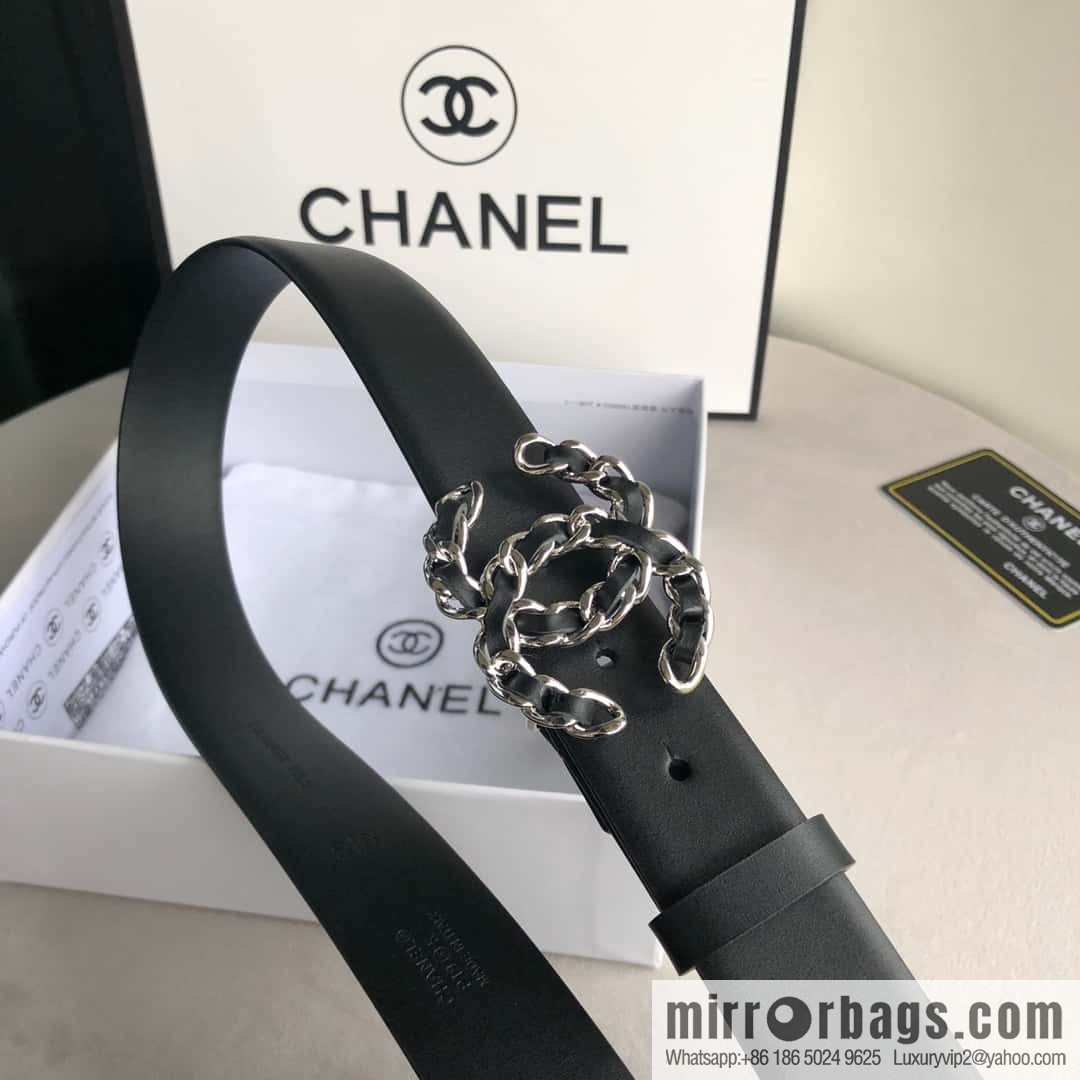 CHANEL chain buckle women's belt 3.0cm