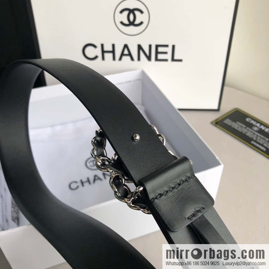 CHANEL chain buckle women's belt 3.0cm