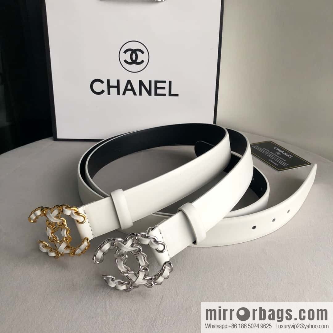 CHANEL chain buckle women's belt 3.0cm