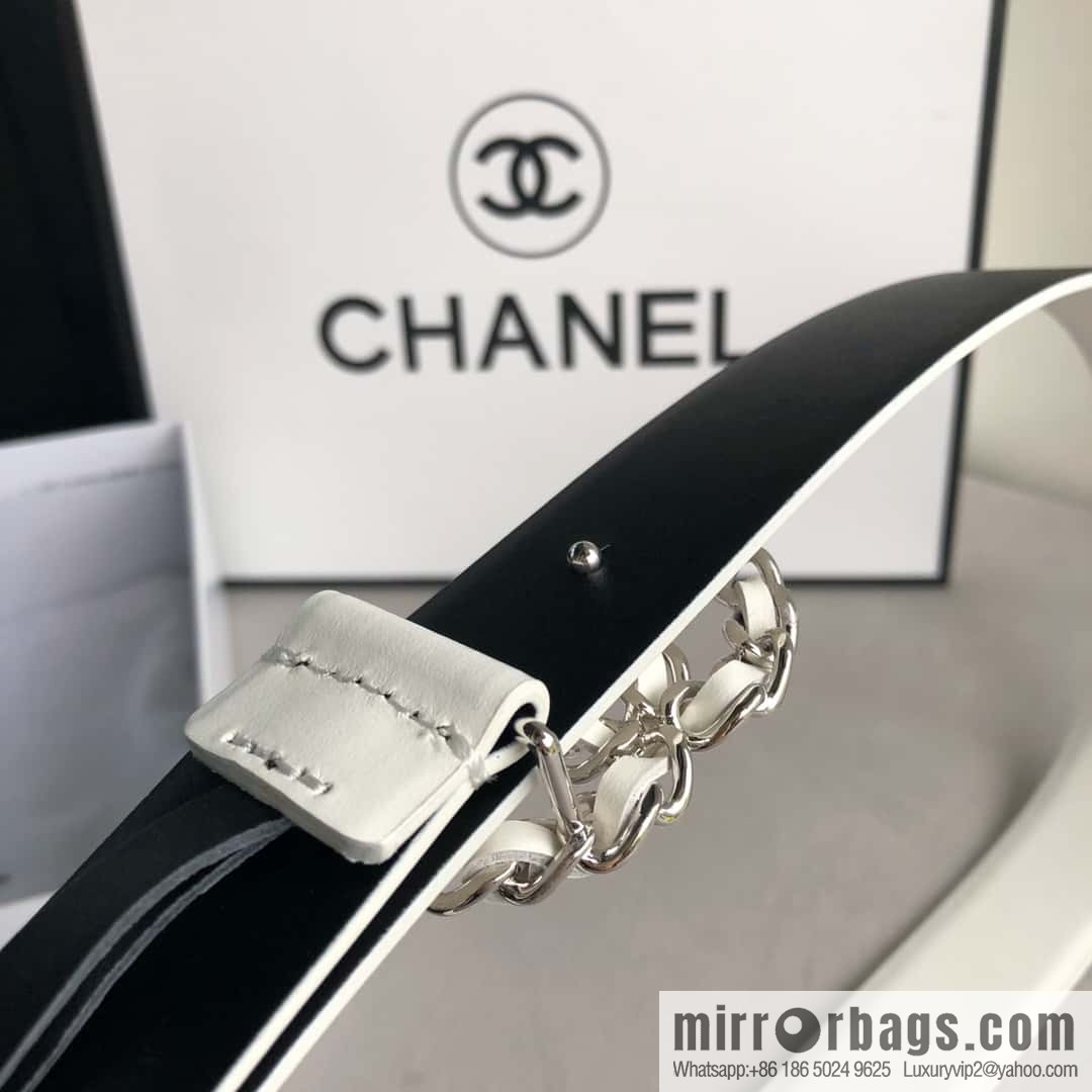 CHANEL chain buckle women's belt 3.0cm