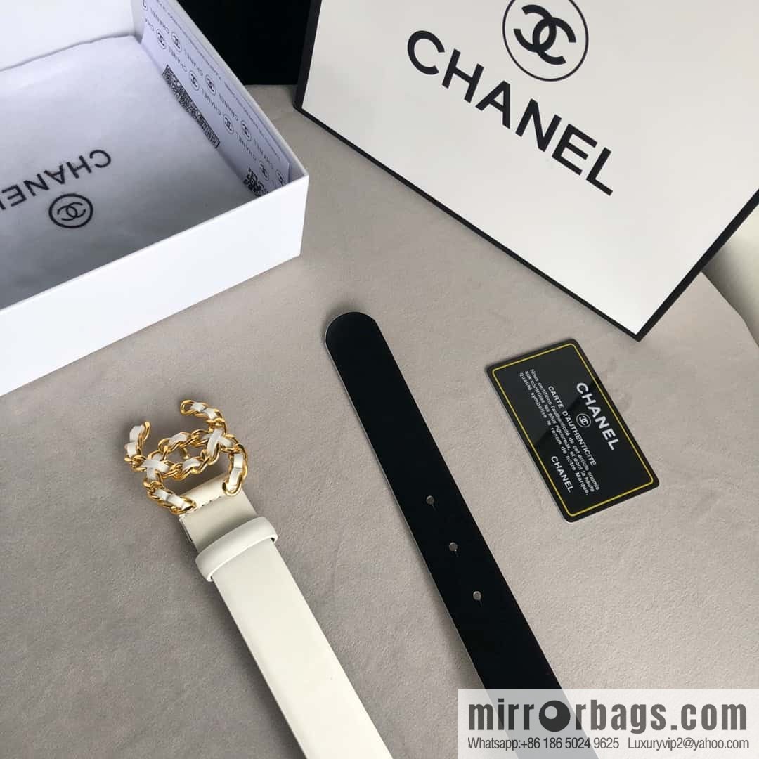 CHANEL chain buckle women's belt 3.0cm