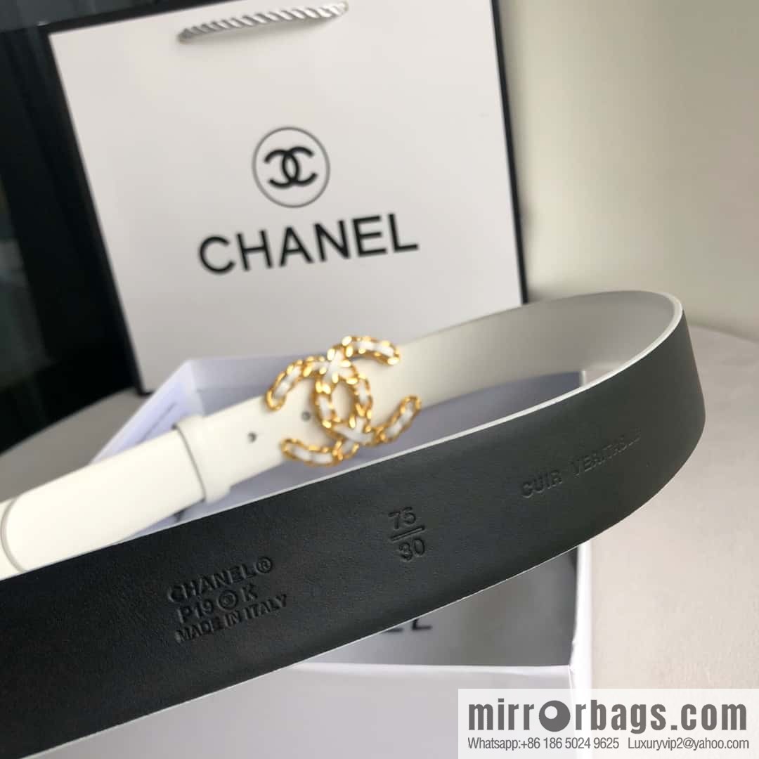 CHANEL chain buckle women's belt 3.0cm