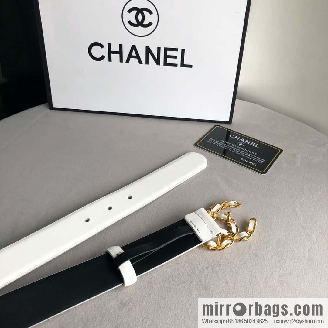 CHANEL chain buckle women's belt 3.0cm