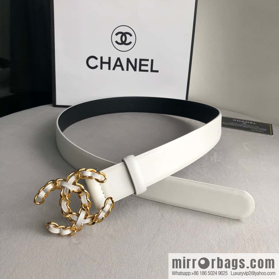 CHANEL chain buckle women's belt 3.0cm