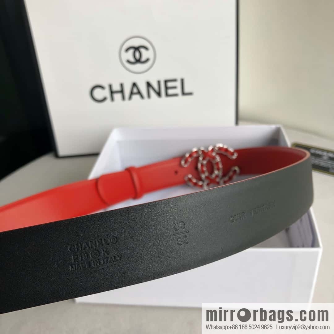 CHANEL chain buckle women's belt 3.0cm