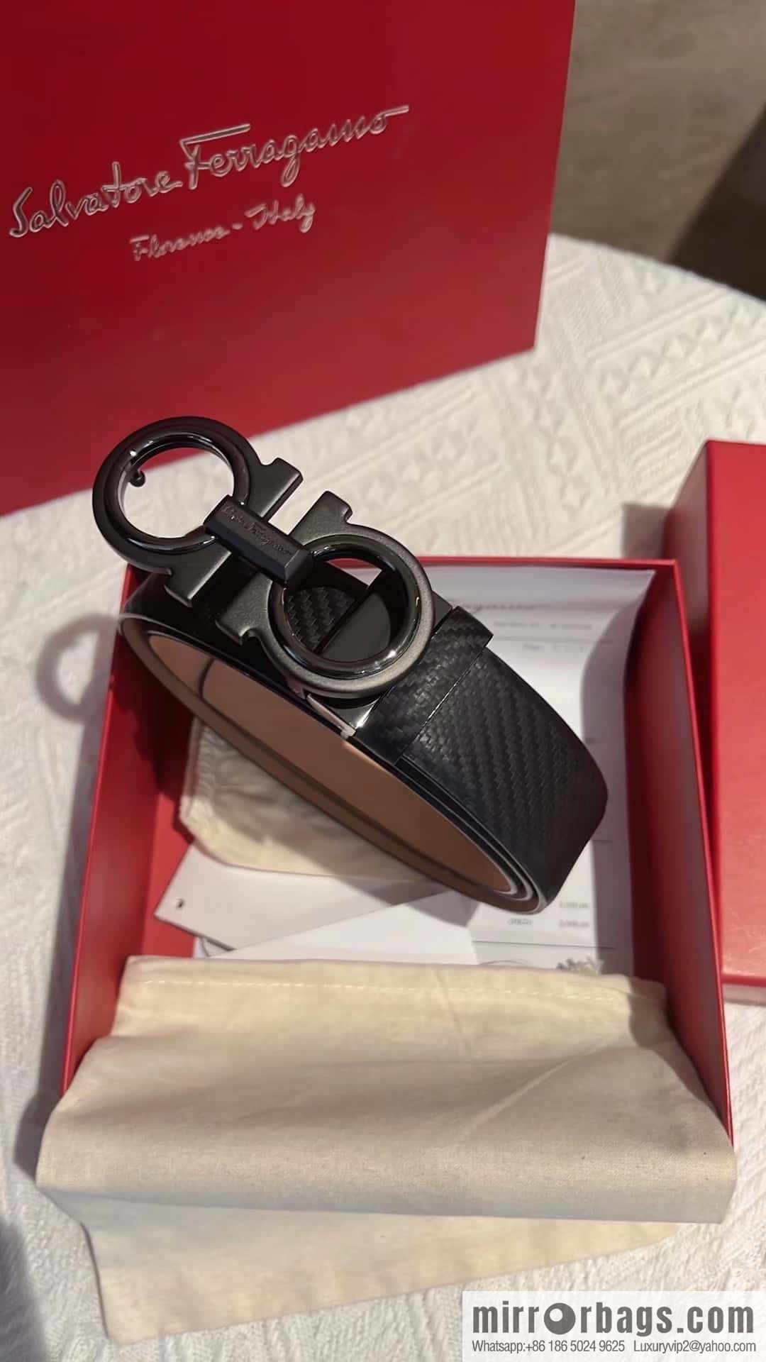 Ferragamo Ferragamo Men's Leather Belt 3.5cm