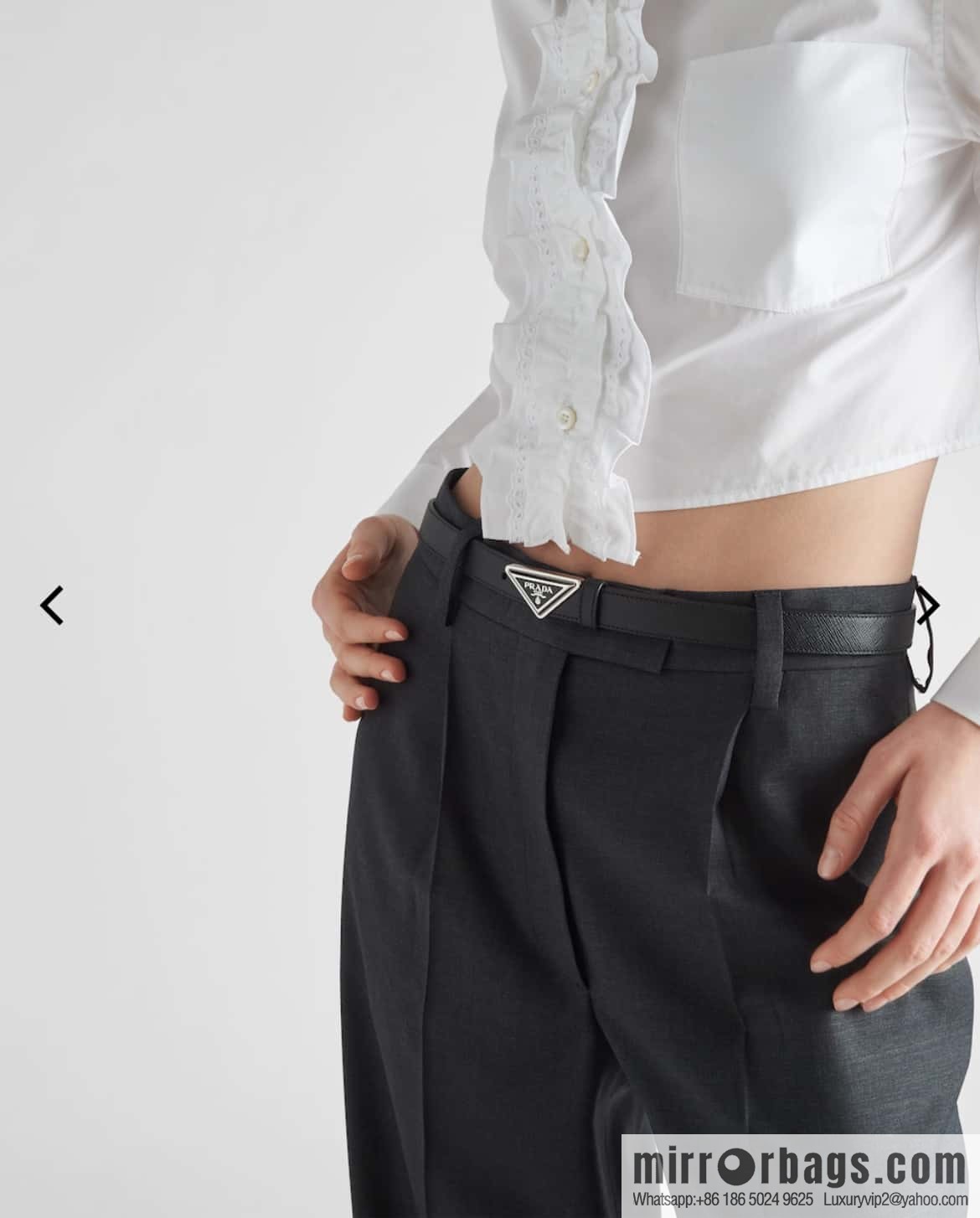 PRADA, metal buckle iconic triangular logo belt 2.0CM