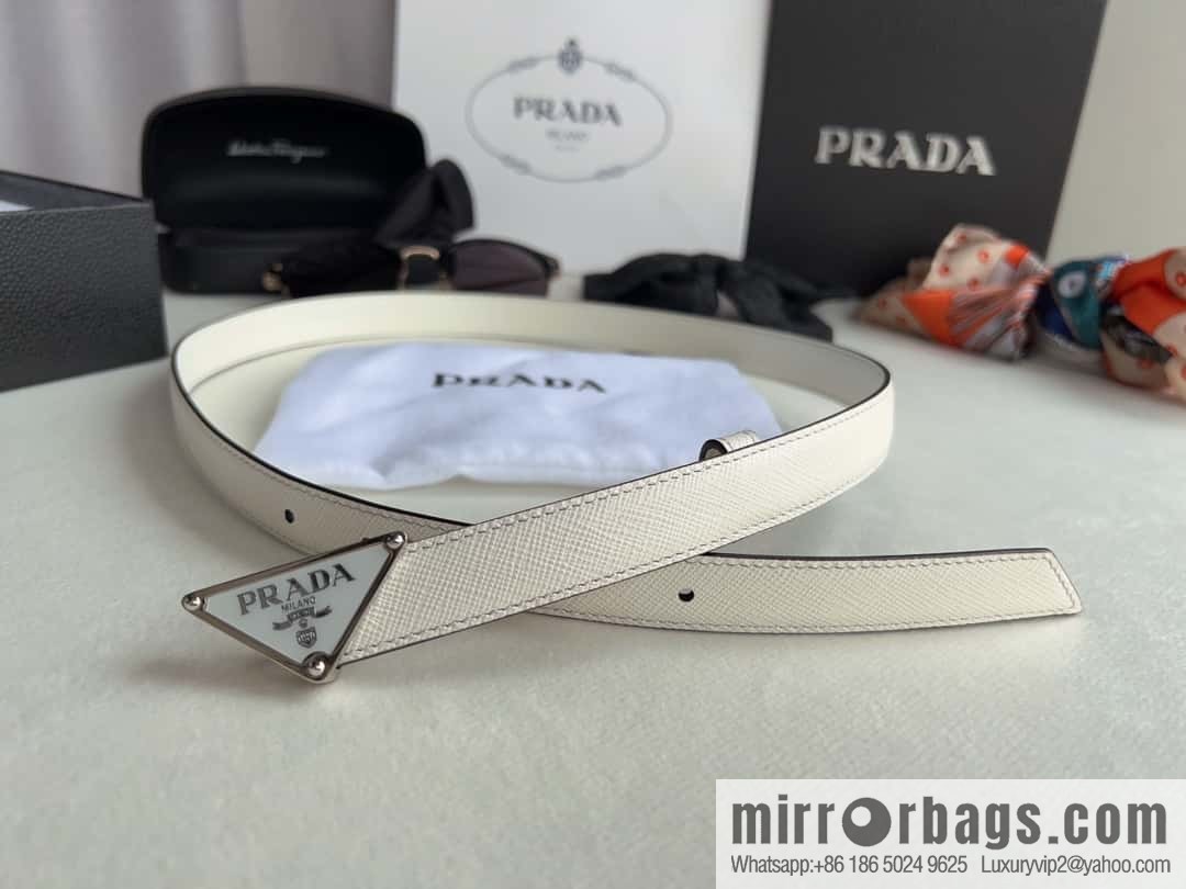 PRADA, metal buckle iconic triangular logo belt 2.0CM