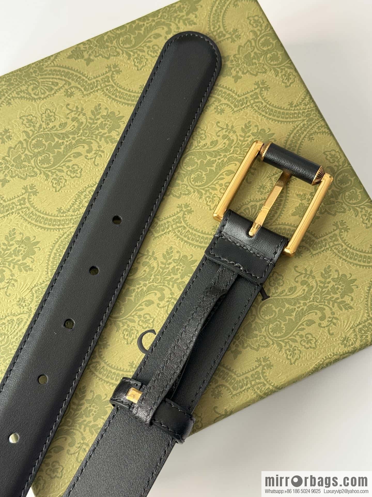 GUCCI double G series narrow version 3.0cm women's belt