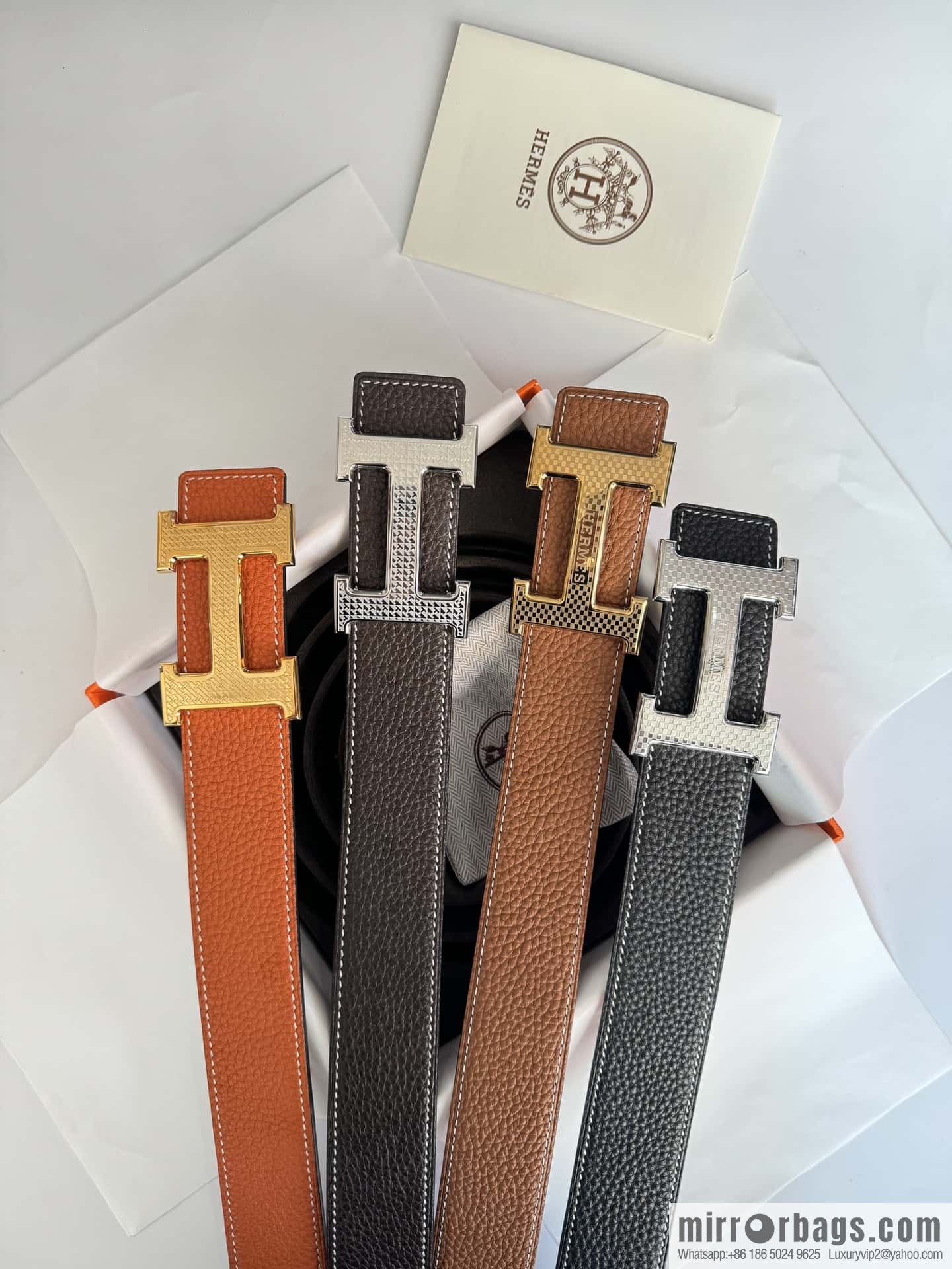 Hermes, Men's Double-Sided Lychee Belt 38mm