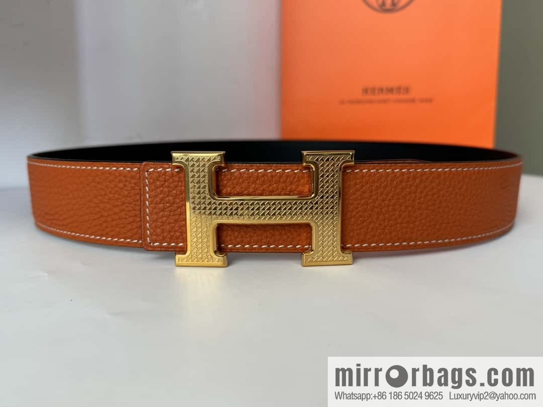 Hermes, Men's Double-Sided Lychee Belt 38mm