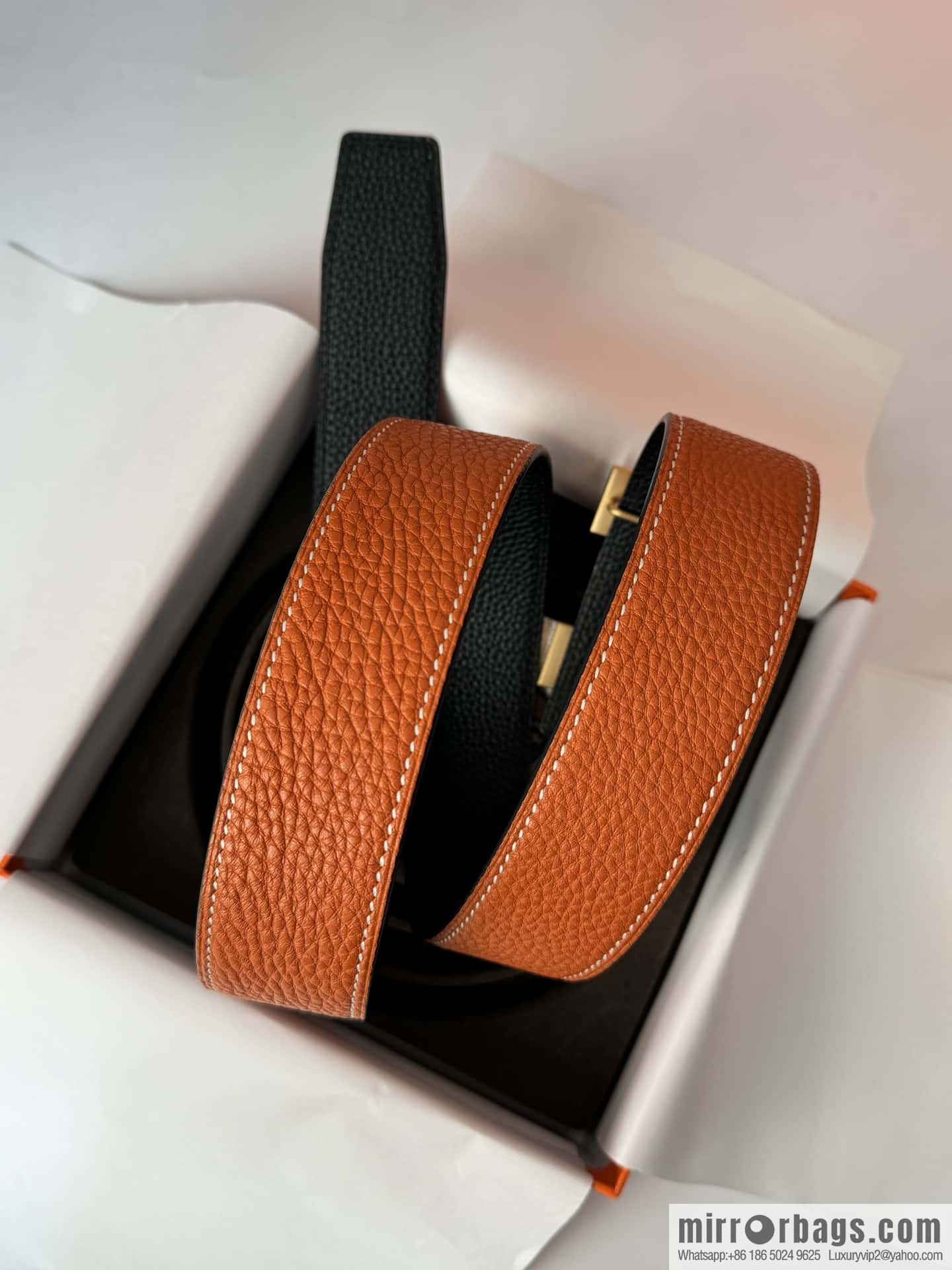 Hermes, Men's Double-Sided Lychee Belt 38mm