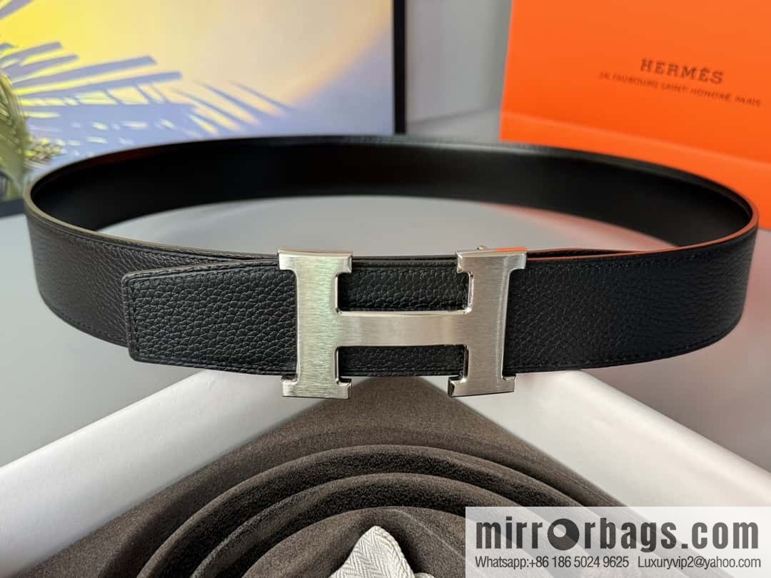 Hermes Togo Leather Double Sided Leather Belt 38mm