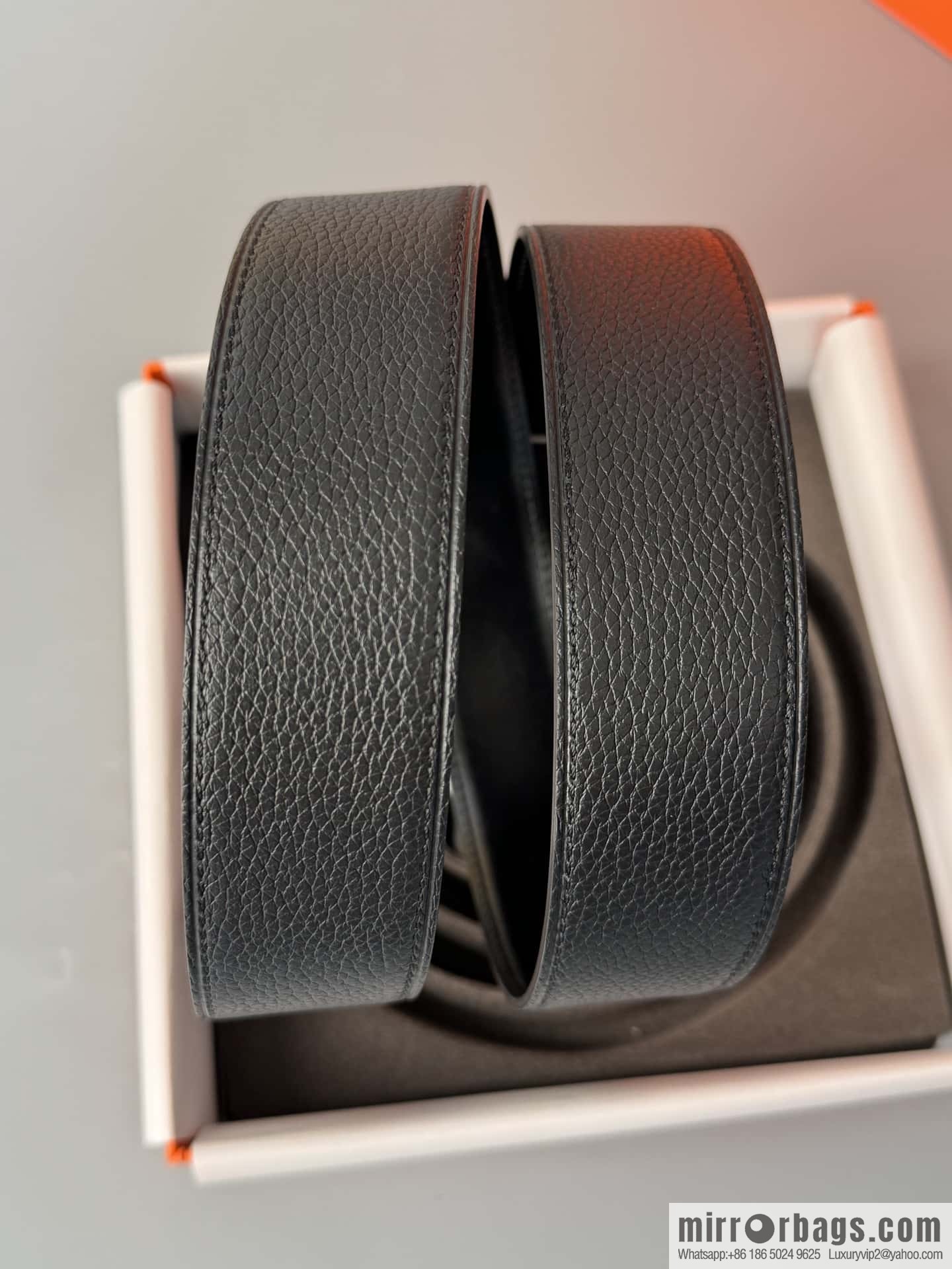 Hermes Togo Leather Double Sided Leather Belt 38mm