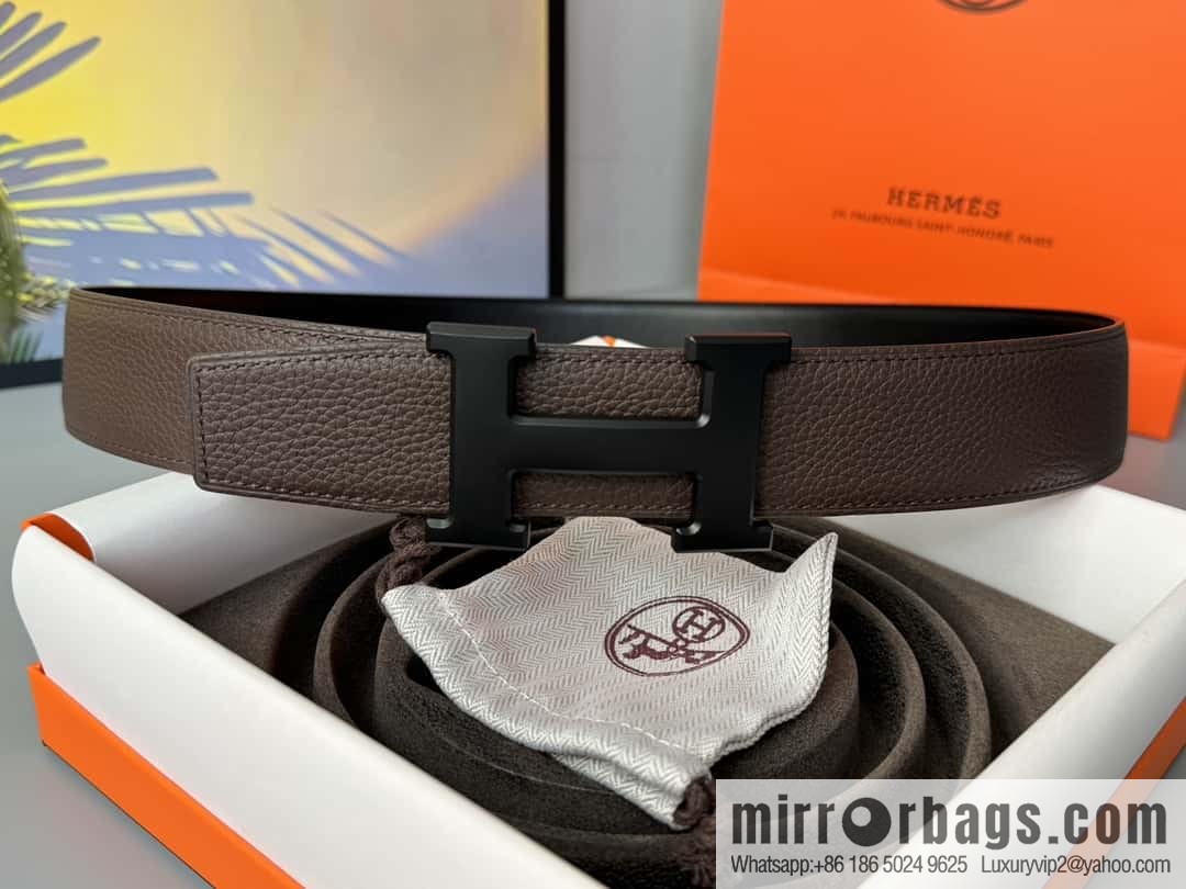 Hermes Togo Leather Double Sided Leather Belt 38mm