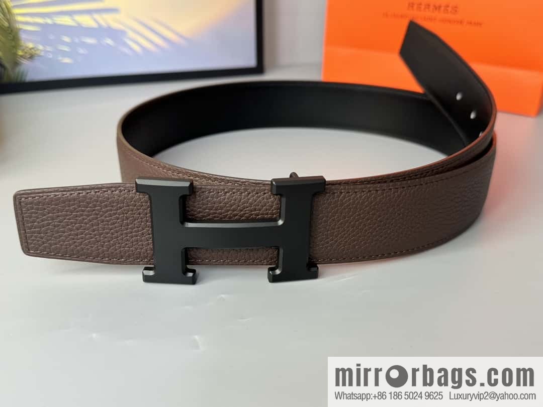 Hermes Togo Leather Double Sided Leather Belt 38mm