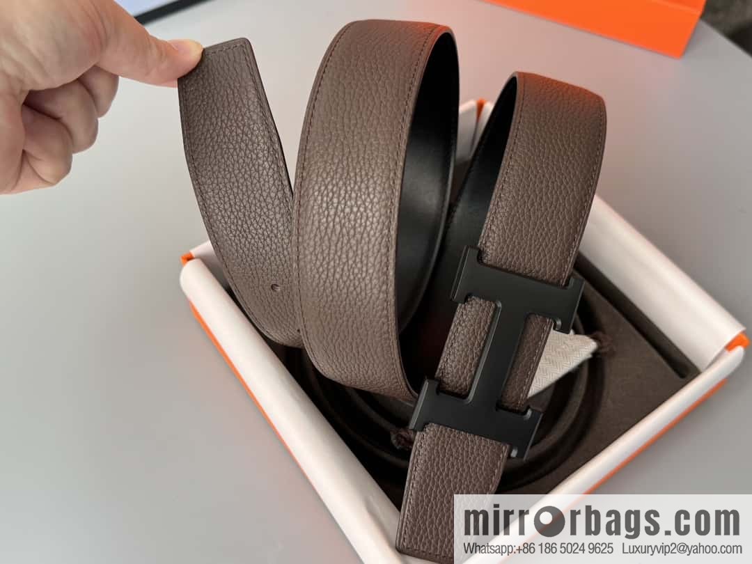Hermes Togo Leather Double Sided Leather Belt 38mm