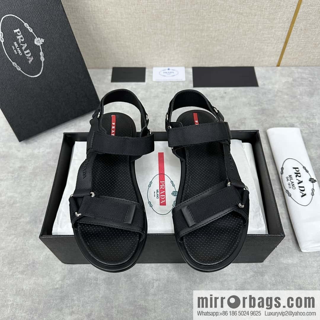 ๐๐P Home New Prada * Prada, leather and nylon strappy sports sandals