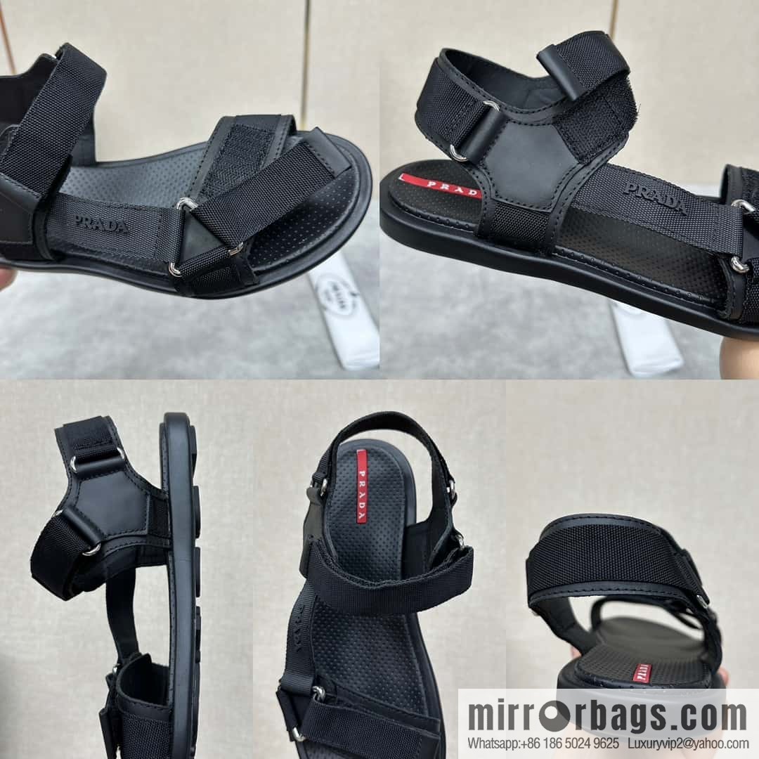 ๐๐P Home New Prada * Prada, leather and nylon strappy sports sandals