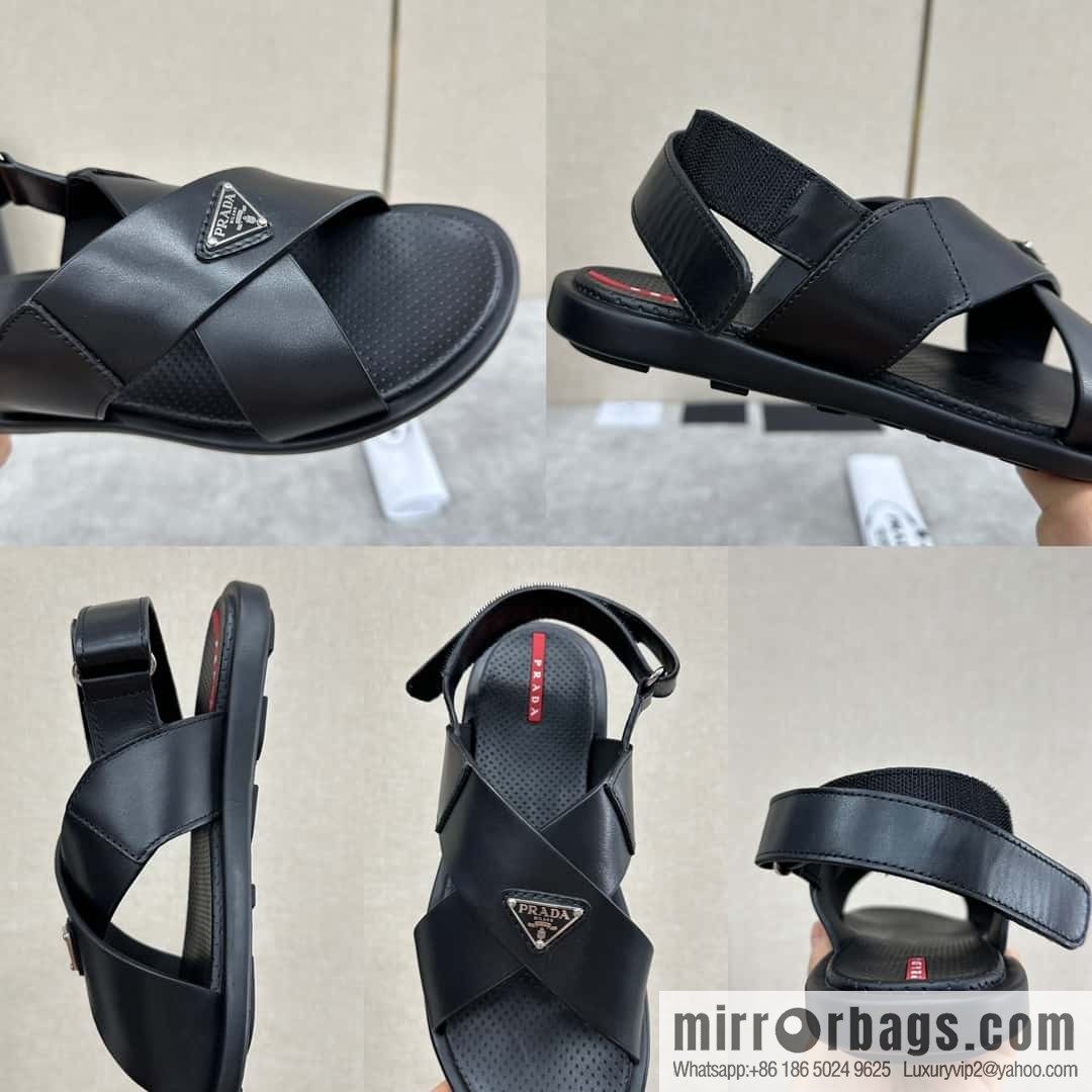 ๐๐P home new product PRAD */Prada, new men's cross Velcro sandals