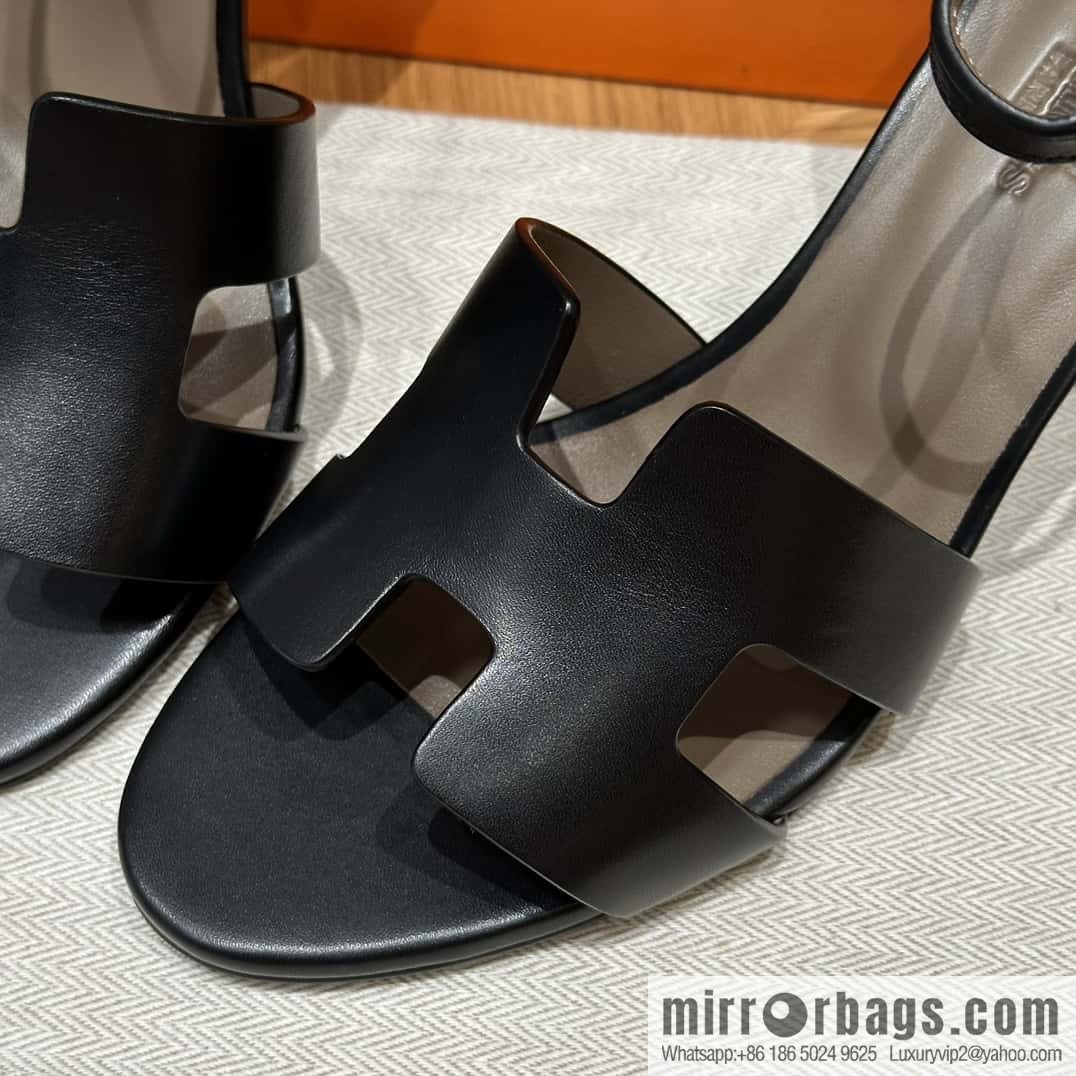 HERMES 021 Legend heel sandals calfskin/calfskin black/89/Black