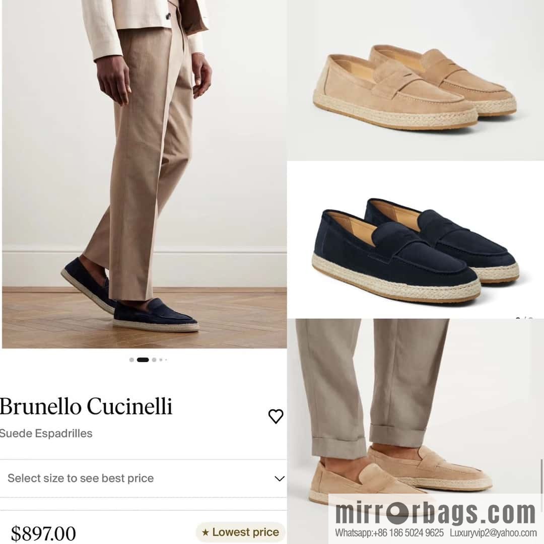 ππBC's new products are on the shelves Brunello Cucinell * straw casual loafers
