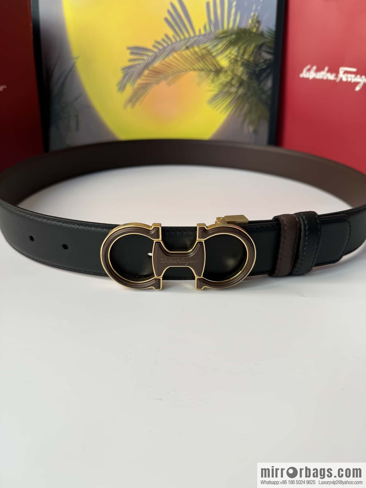 Ferragamo, imported double-sided cowhide belt 3.5cm