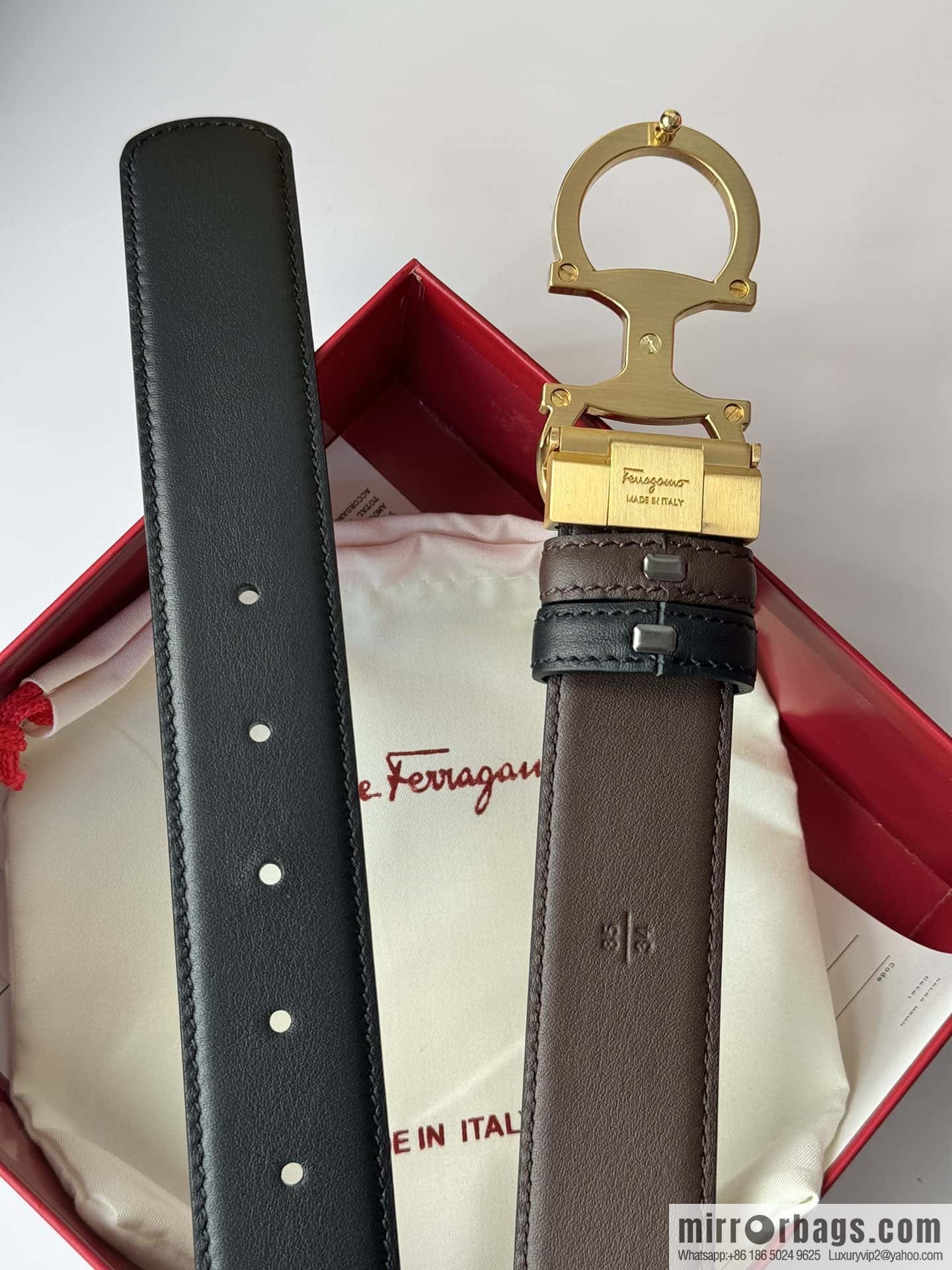 Ferragamo, imported double-sided cowhide belt 3.5cm