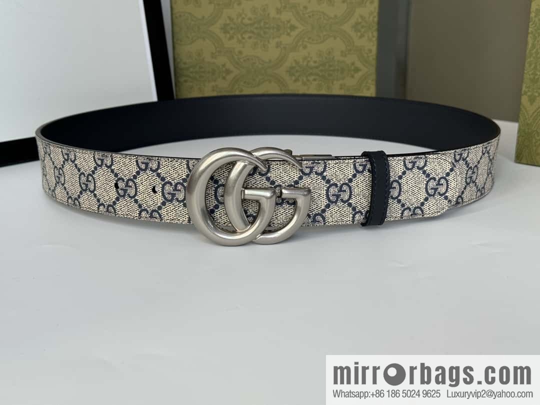 GUCCI double G retro rotary buckle with double-sided belt 3.7cm