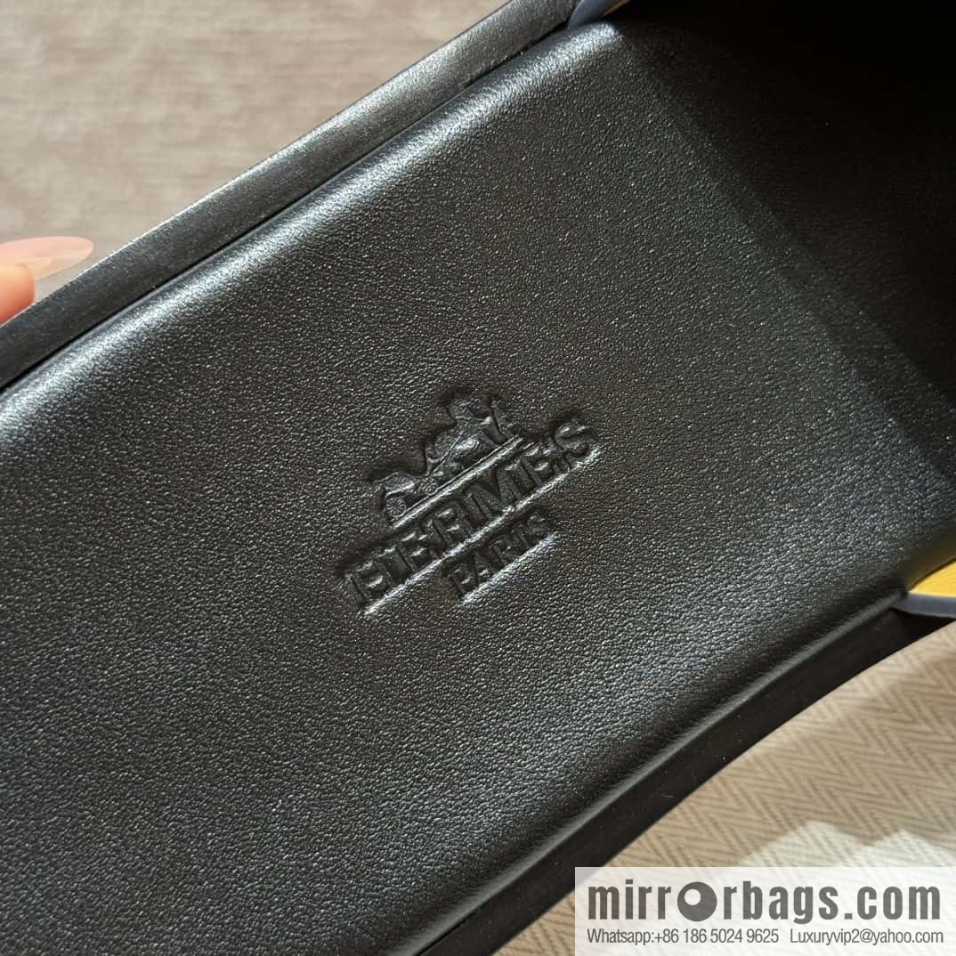 HERMES 182 -Lzmir Men's slippers Men's slippers, cowhide/Epsom Navy/7U/Blue Navy