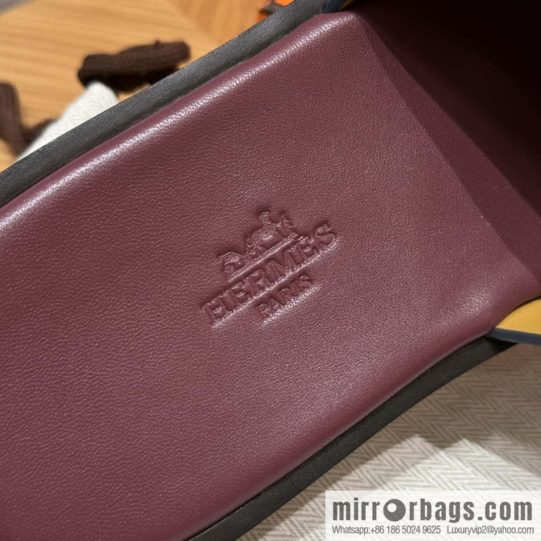 HERMES 182 -Lzmir Men's slippers Men's slippers, cowhide/Epsom Navy/7U/Blue Navy