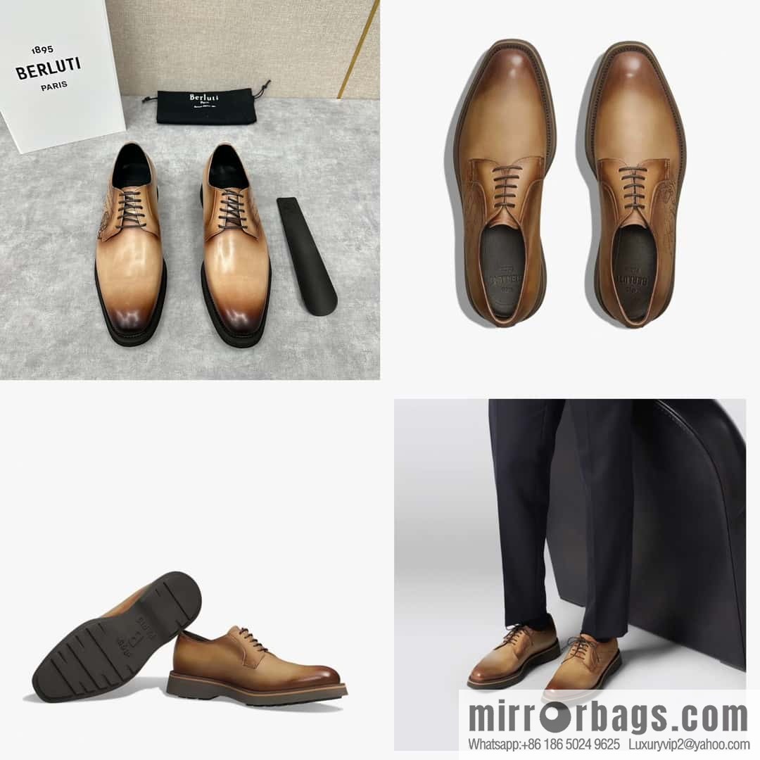 π π BERLUT New Alessio leather oxfords, men's platform shoes