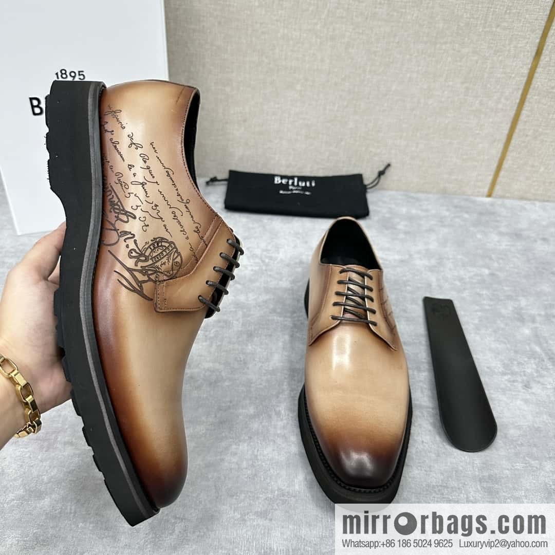 π π BERLUT New Alessio leather oxfords, men's platform shoes