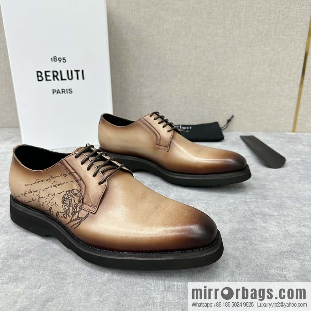 π π BERLUT New Alessio leather oxfords, men's platform shoes