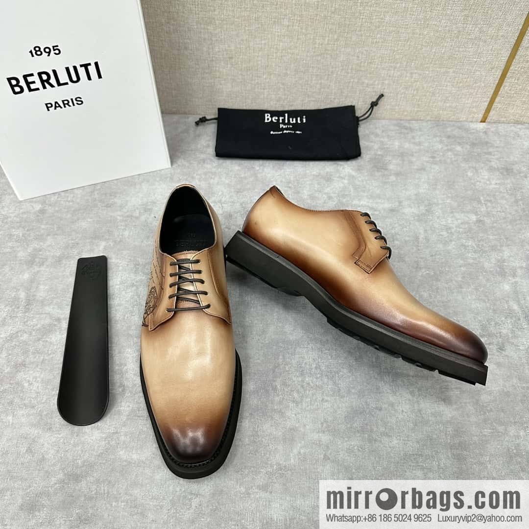 π π BERLUT New Alessio leather oxfords, men's platform shoes