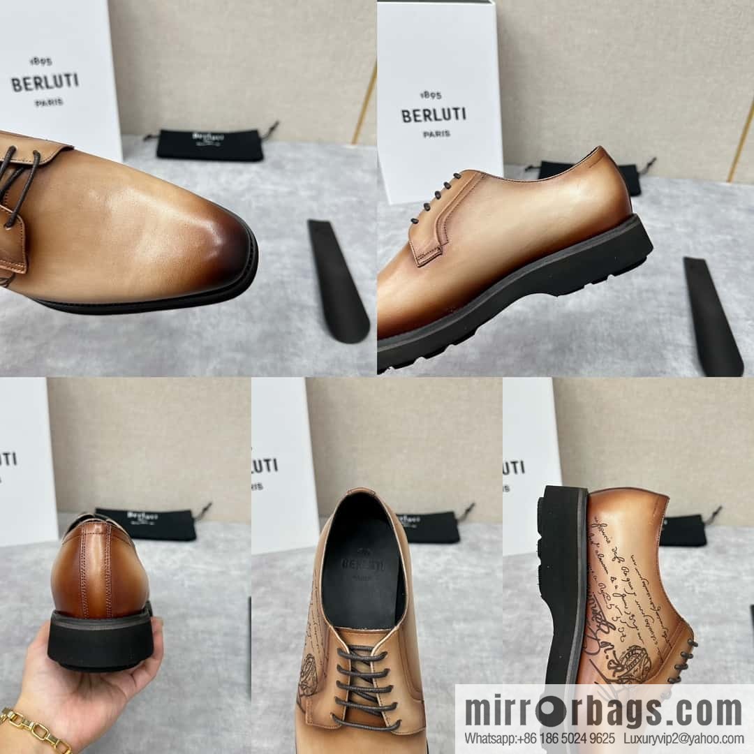 π π BERLUT New Alessio leather oxfords, men's platform shoes