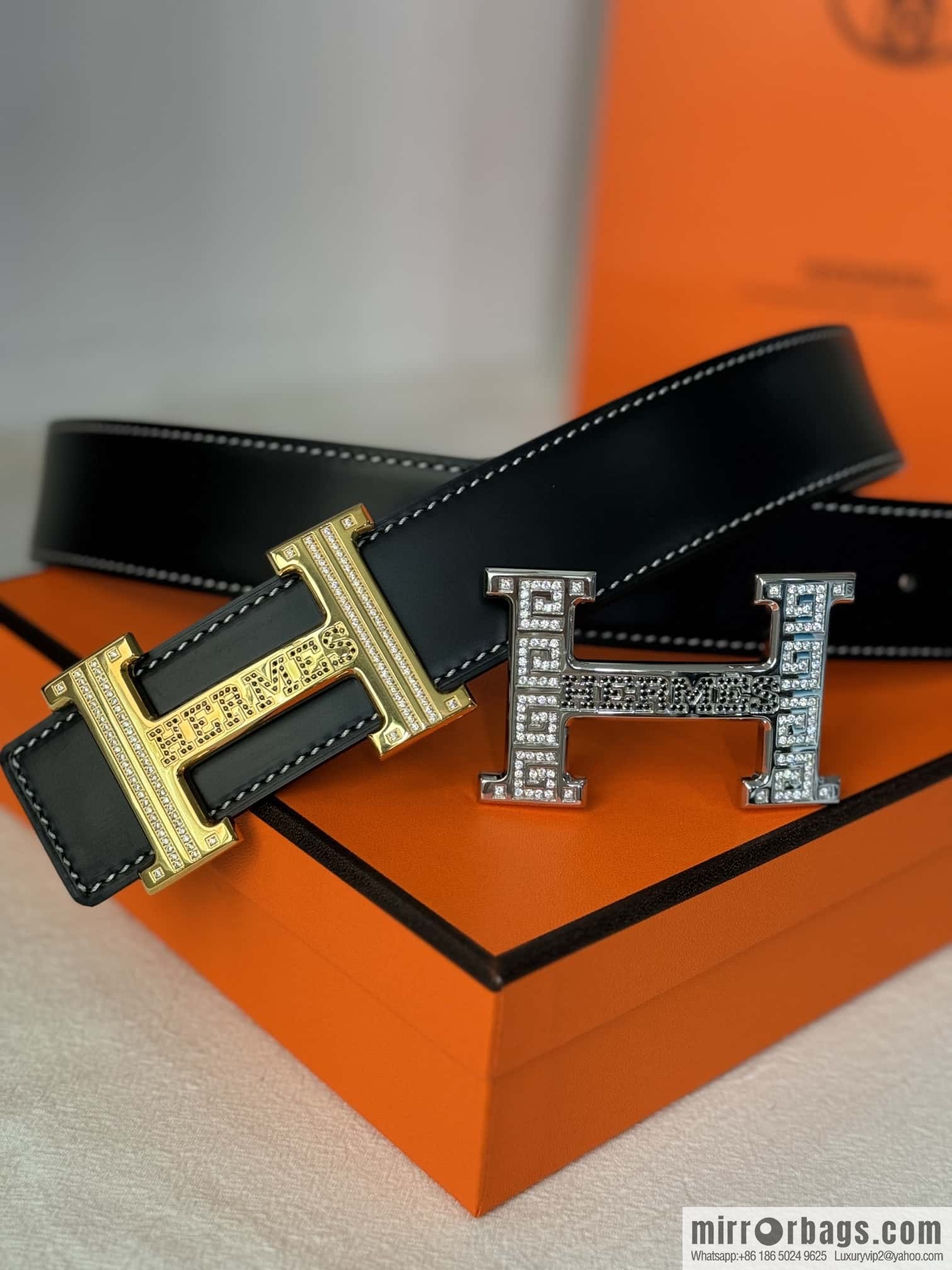HERMES imported cowhide belt 3.8CM