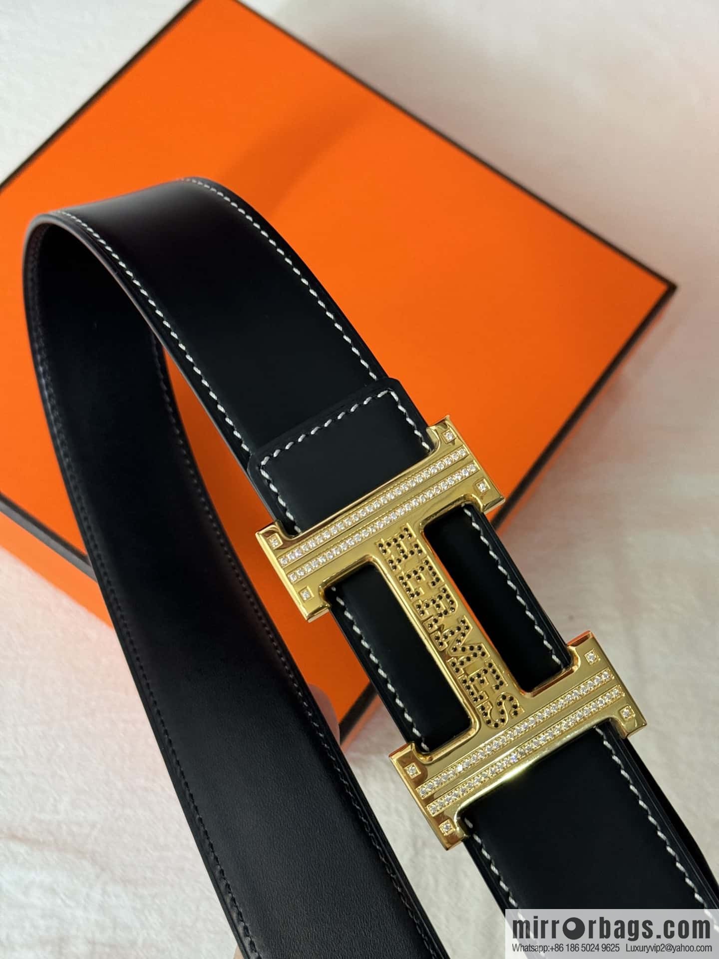 HERMES imported cowhide belt 3.8CM