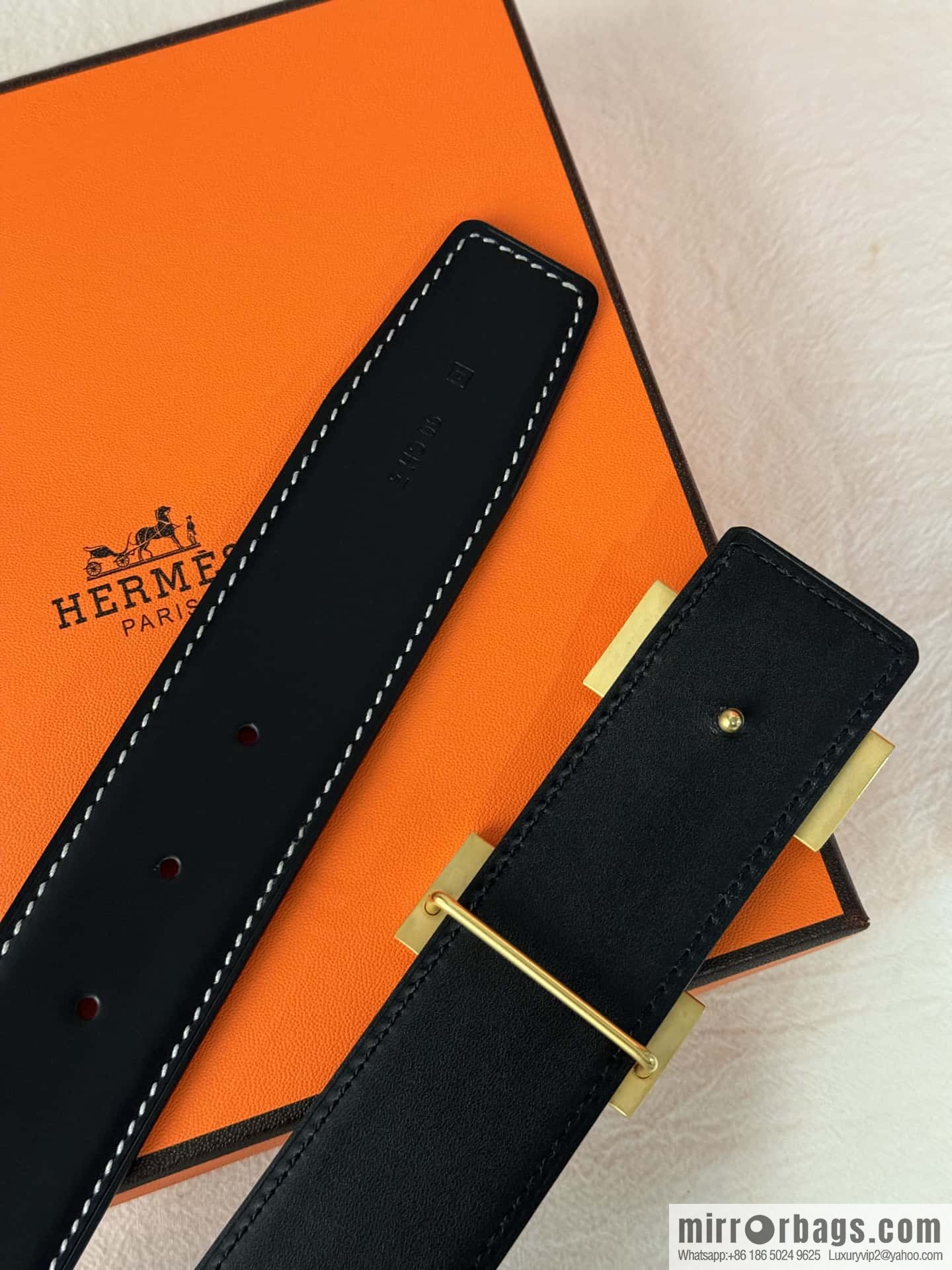 HERMES imported cowhide belt 3.8CM