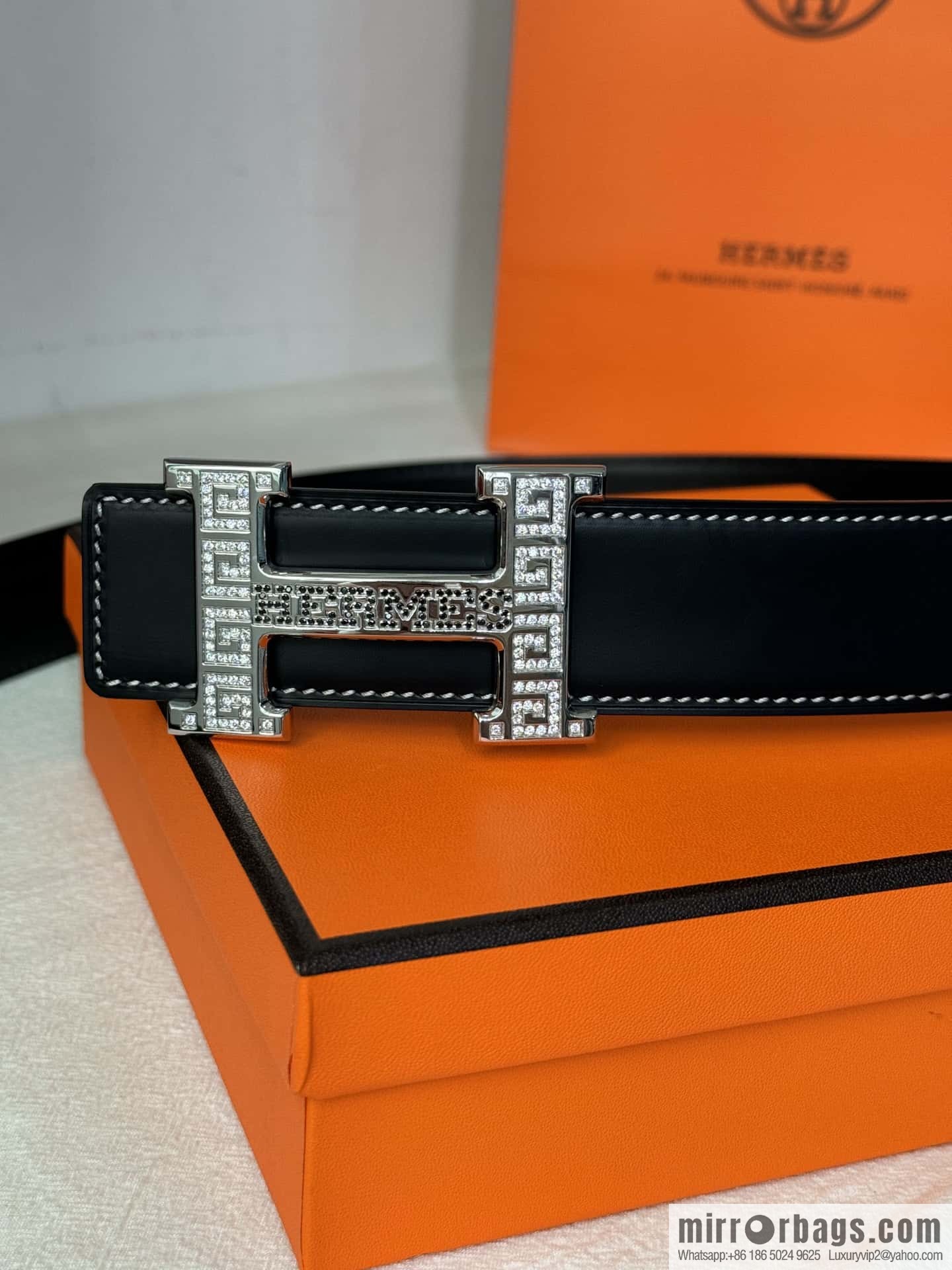 HERMES imported cowhide belt 3.8CM