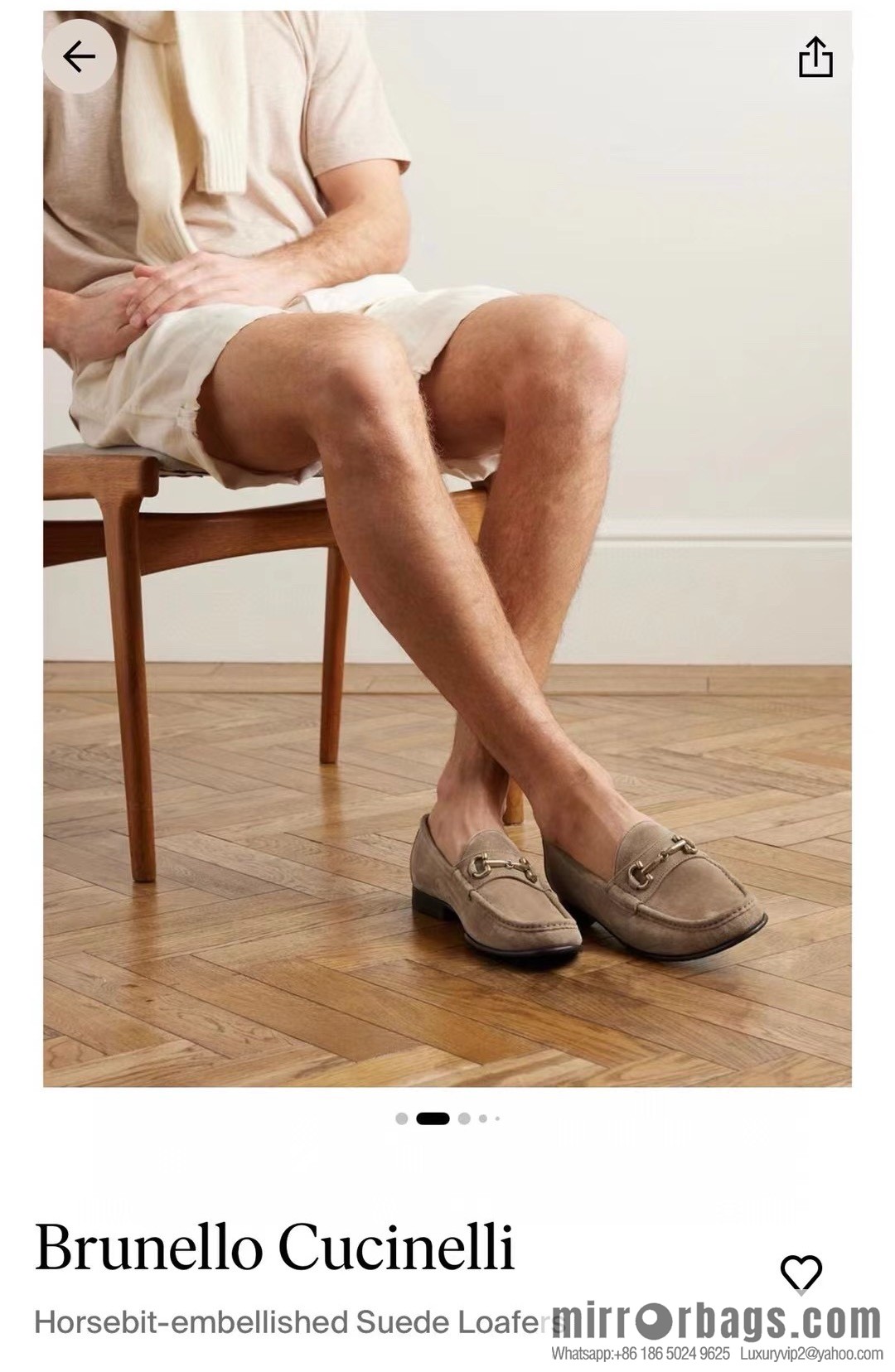 ππBC's new Brunello Cucinell * horseback buckle calfskin suede moccasins